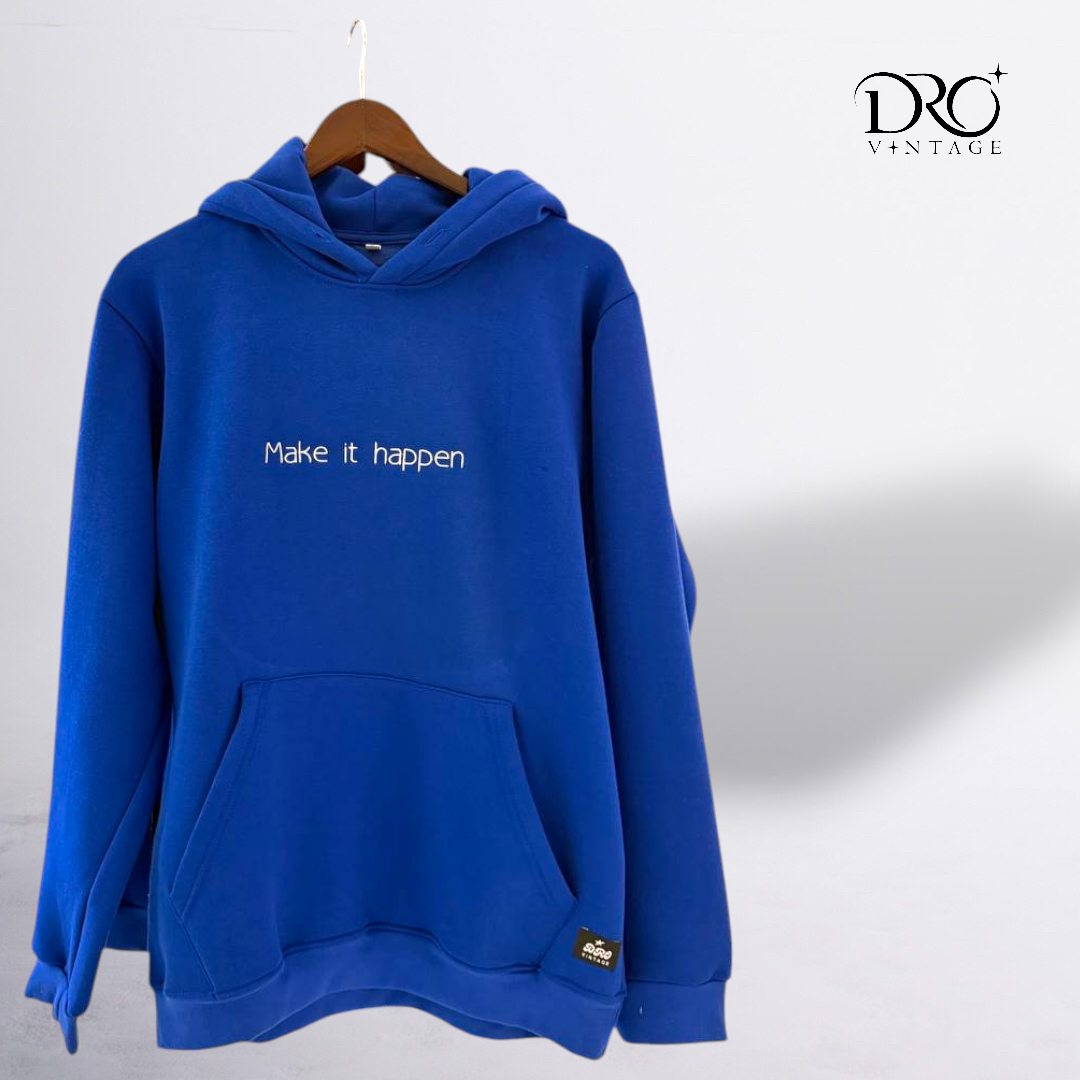 Unisex Blue Hoodie with Make Money Not Friends phrase